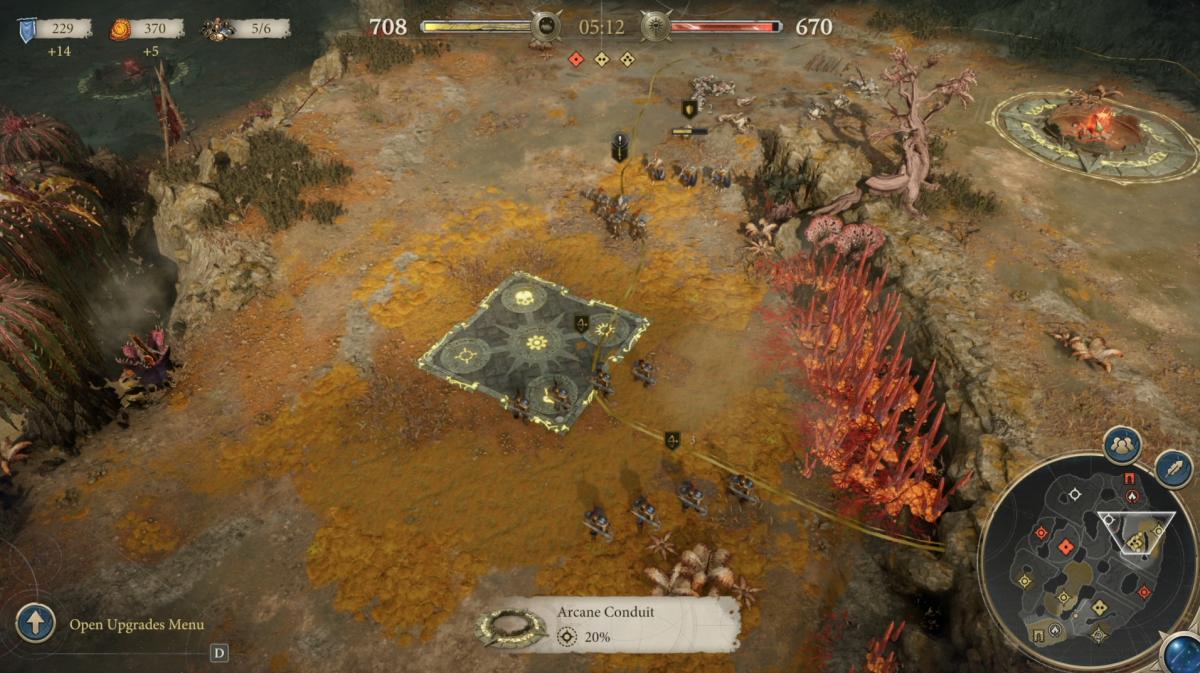 Warhammer Age of Sigmar: Realms of Ruin territory control screenshot.